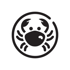 Fototapeta premium Crab silhouette vector illustration logo sticker