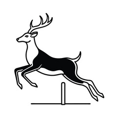 Leaping deer silhouette illustration