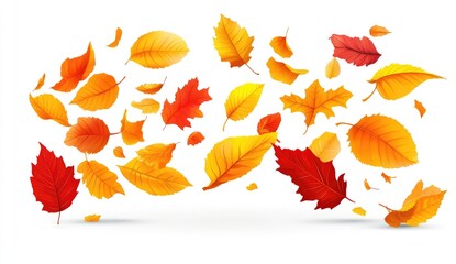 Obraz premium Falling autumn leaves