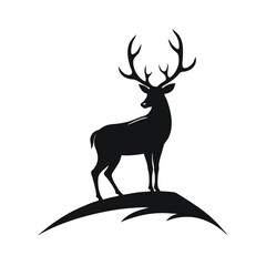 Majestic stag silhouette on a hilltop