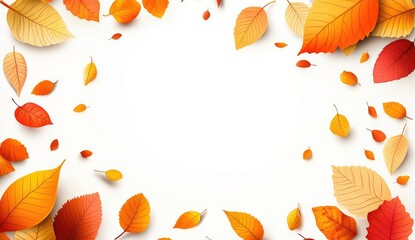 Autumn leaves frame