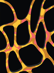 Abstract Composition with Organic Forms and Color Contrast
