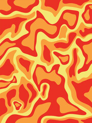 Abstract Composition of Organic Shapes in Warm Colors
