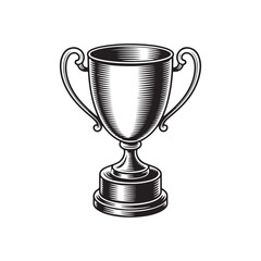 Vintage Style Trophy Illustration Design for Awards and Recognition