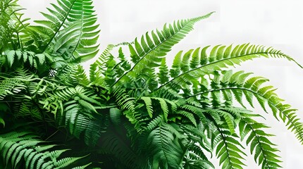 Fototapeta premium Meticulously Rendered Fern: Hyper-Realistic Photo, Delicate Textures, Emphasized on White