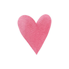Simple textured isolated watercolor soft pink elongated heart hand painted wet effect