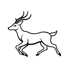 Running deer line art illustration