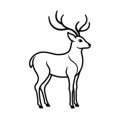 Line art illustration of a majestic deer