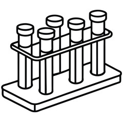Outline Icon of a Test Tube Rack
