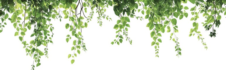 Obraz premium leaf hang on top with white backdrop.