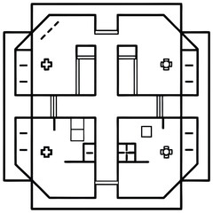 Outline of a Floor Plan Blueprint