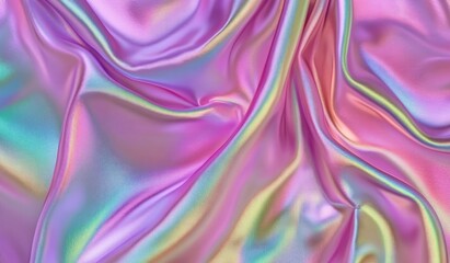 Obraz premium Soft, draped iridescent fabric. A mix of pastel pinks, purples, and greens