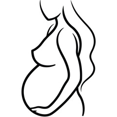 Outline of a Pregnant Woman Belly Icon