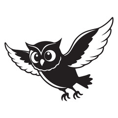 Obraz premium Owl silhouette vector illustration logo sticker tattoo