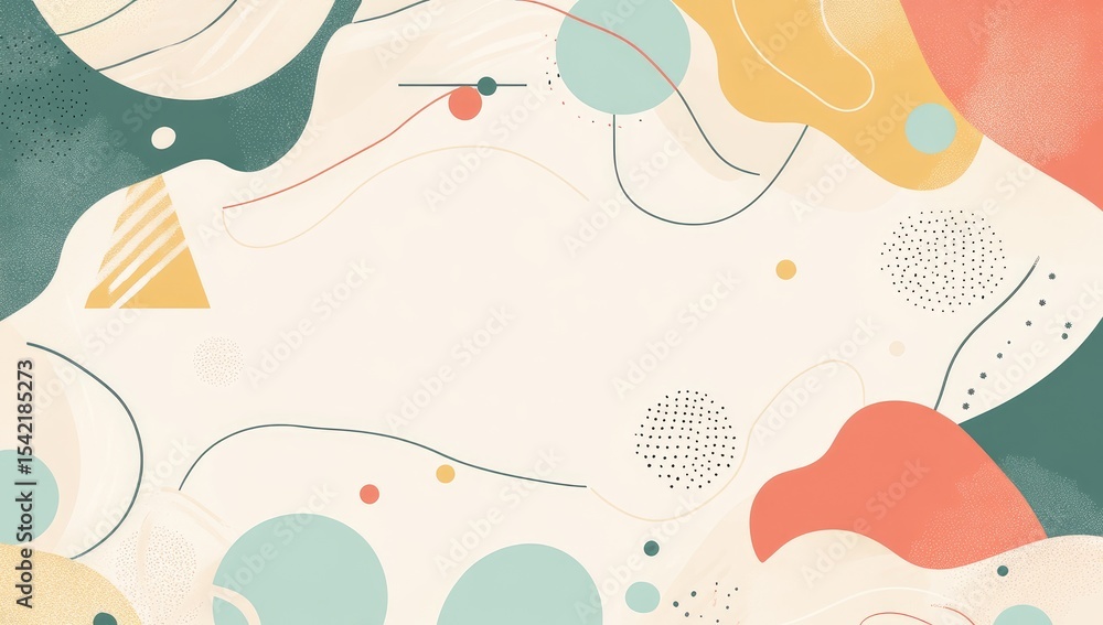 Poster abstract background with flowing shapes and lines.