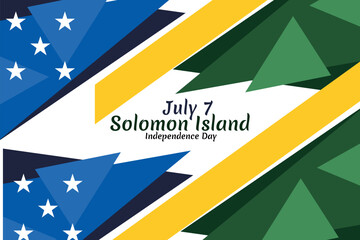 July 7, Independence Day of Solomon Island vector illustration. Suitable for greeting card, poster and banner.