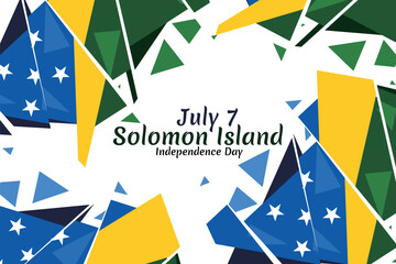 July 7, Independence Day of Solomon Island vector illustration. Suitable for greeting card, poster and banner.
