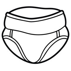 Simple Line Drawing of a Diaper