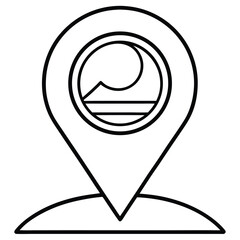 Simple Line Drawing of a Location Pin