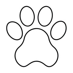 Simple Line Icon of a Paw Print