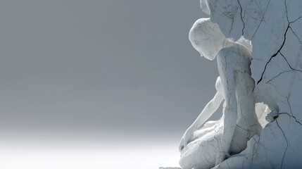 An optimized visual concept for editorial use a timeless dance: sculpture and still life unite in winter's hug

explanation: this revised title removes the redundancy of "frozen momentum" by.