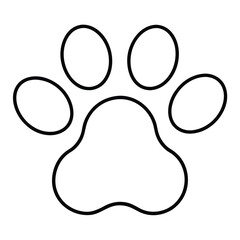 Simple Line Icon of a Paw Print