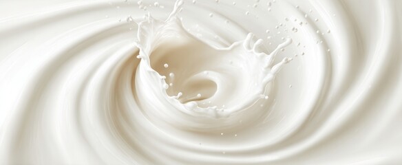 The smooth swirl of fresh milk creating a captivating splash effect.