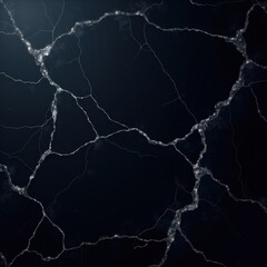 Dark marble texture with bright white veins creating an intricate cracked pattern, evoking elegance and sophistication. Generative, AI,