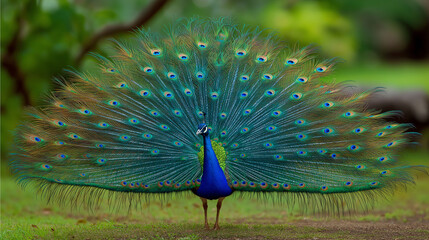 An optimized visual concept for editorial use vivid close-up of a flightless peafowl: breathtaking blue feathers and unique beak, spotted in the wild, part of the pheasant family.