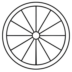 Thin Stroke Icon of a Color Wheel
