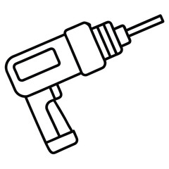 Thin Stroke Icon of a Drill Machine