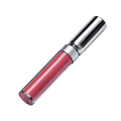 Pink lip gloss tube isolated on transparent background