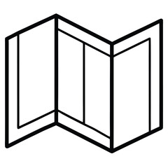 Thin Stroke Icon of a Map Folded Open