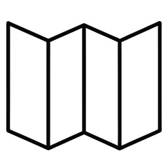Thin Stroke Icon of a Map Folded Open