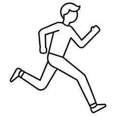 Thin Stroke Icon of a Person Running