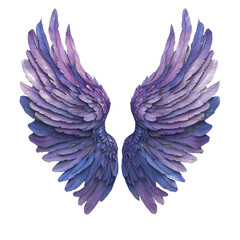 Obraz premium Purple Angel Wings isolated on a white transparent background