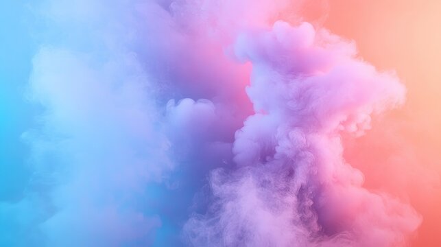 Abstract colorful smoke swirls in vibrant pastel hues