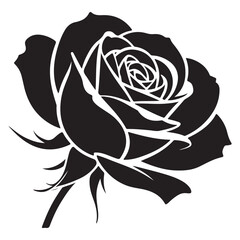 Minimal rose line art elegant floral outline design