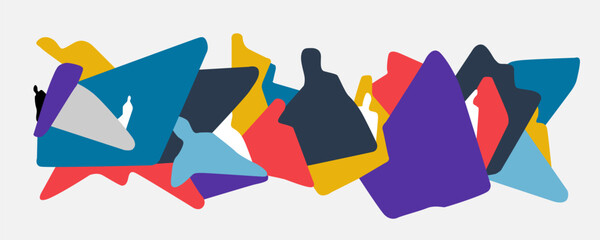 People of the future , virtual reality abstract background , horizontal vector creative illustration
