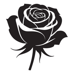 Minimal rose line art elegant floral outline design