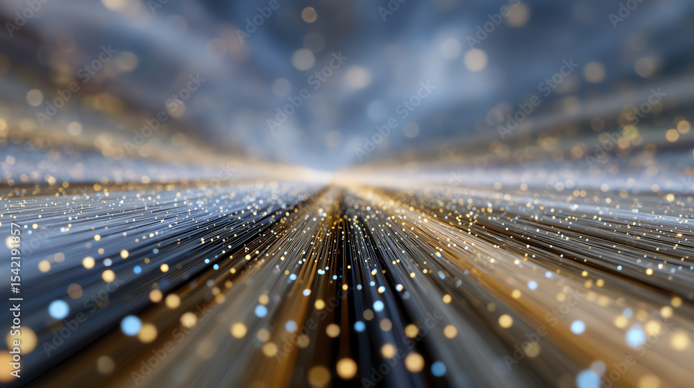 Aufkleber A dynamic abstract background showcasing streaks of light and colorful particles, creating a sense of speed and motion.