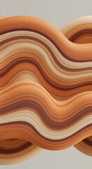 Abstract Brown and Beige Wave Background, 3D Render