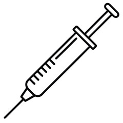 Thin Stroke Icon of a Syringe