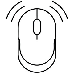 Thin Stroke Icon of a Wireless Mouse