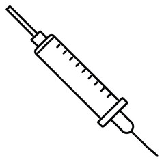 Thin Stroke Icon of a Syringe