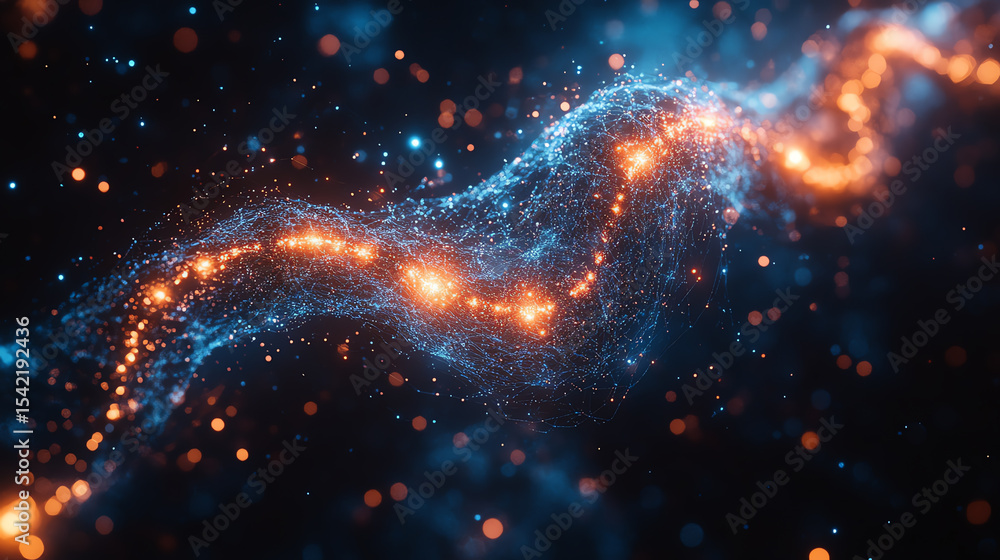 Aufkleber A mesmerizing abstract representation of cosmic energy flows, depicting vibrant colors and dynamic light patterns.