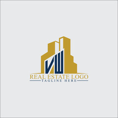 Modern VA Real Estate Logo Design with Building Silhouettes