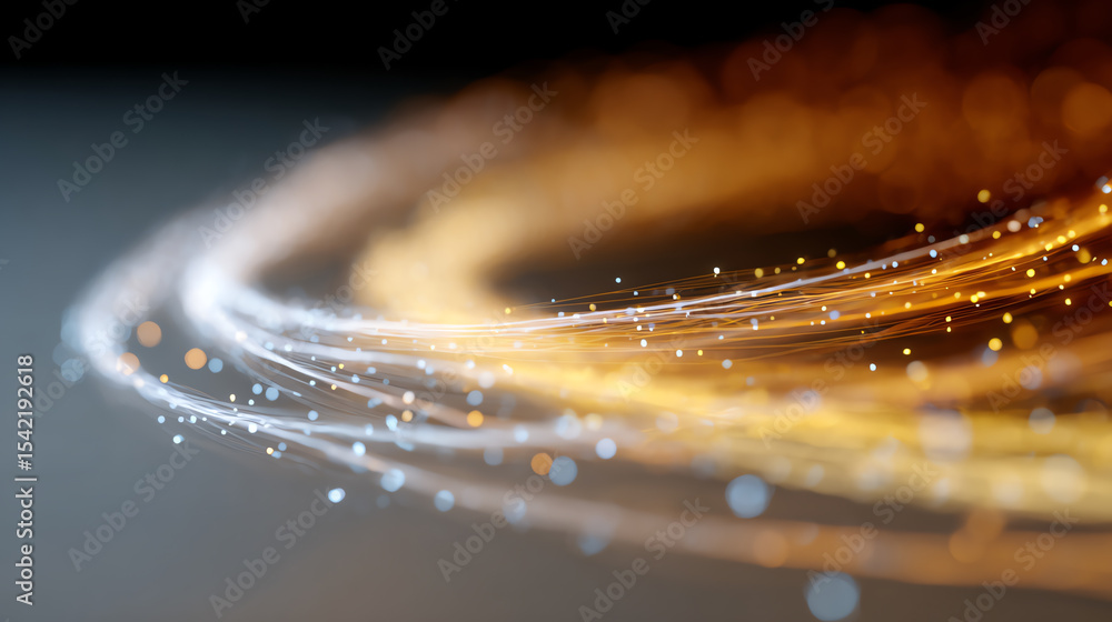 Poster A mesmerizing swirl of light particles creating a dynamic and vibrant visual effect suitable for various digital designs.
