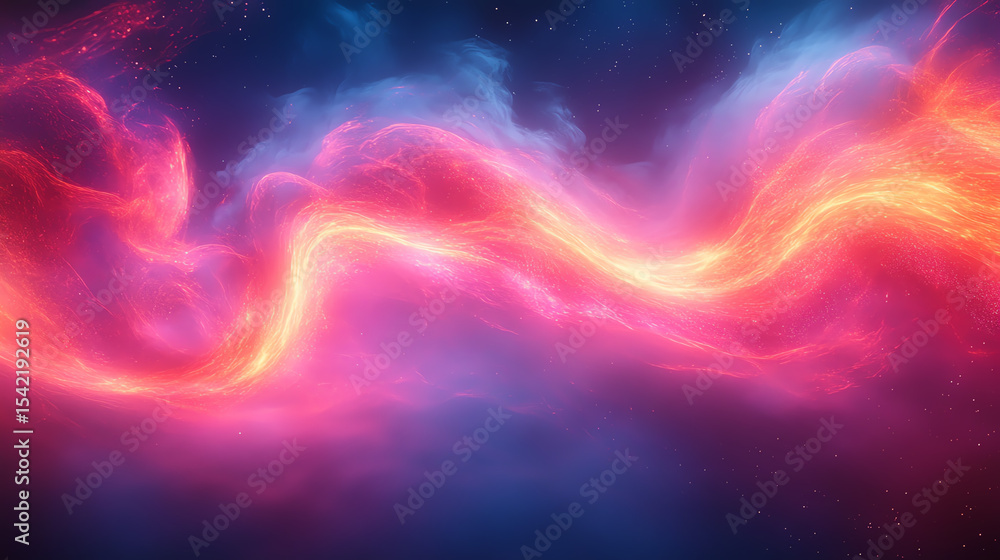 Poster a mesmerizing swirl of vibrant colors, blending seamlessly into a cosmic backdrop, evoking creativit