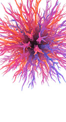 Abstract Colorful Branching Structure: Vibrant Pink, Purple, and Orange 3D Render